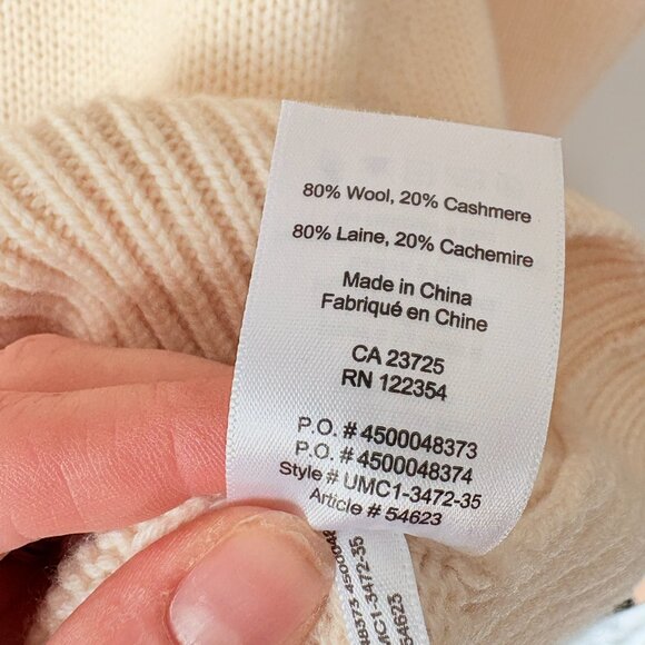 Aritzia Babaton Nicolas Wool & Cashmere Knit Sweater Ivory Cream Size XS - Picture 5 of 5